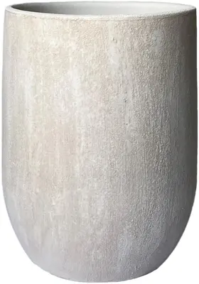 HS Potterie vaas keramiek avion 26x40cm lichtgrijs