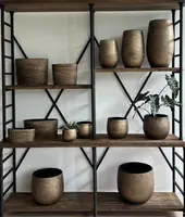 HS Potterie vaas keramiek miami 29x50cm goud - afbeelding 2