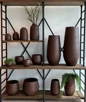 HS Potterie vaas keramiek petra 27x45cm choco - afbeelding 2