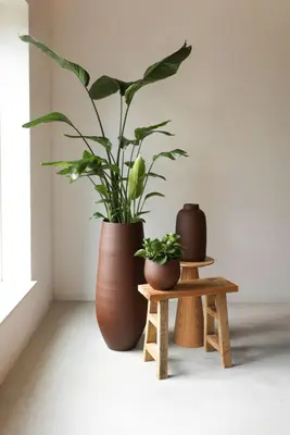 HS Potterie vaas keramiek petra 38x90cm choco - afbeelding 2