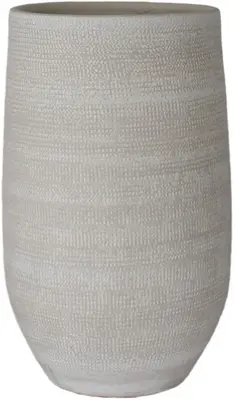 HS Potterie vaas keramiek tokio 19x30cm crème - afbeelding 1