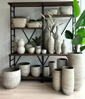 HS Potterie vaas keramiek tokio 25x50cm taupe - afbeelding 2