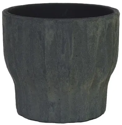 HS Potterie Vigo bloempot keramiek 14x13cm antraciet