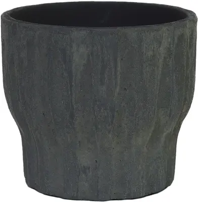 HS Potterie Vigo bloempot keramiek 20x18cm antraciet