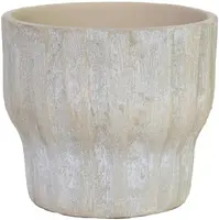 HS Potterie Vigo bloempot keramiek 20x18cm zand, beige - afbeelding 1