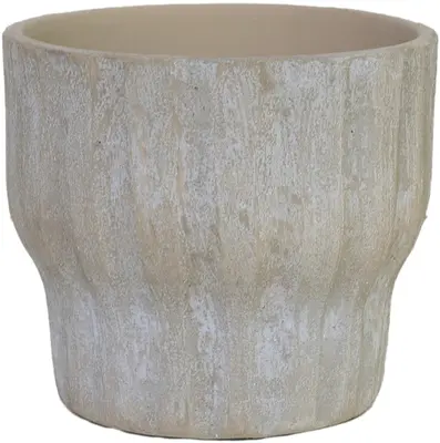 HS Potterie Vigo bloempot keramiek 20x18cm zand, beige - afbeelding 2