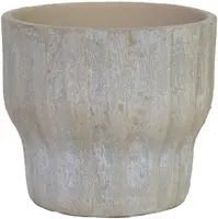 HS Potterie Vigo bloempot keramiek 20x18cm zand, beige - afbeelding 2