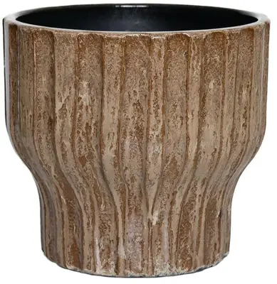 HS Potterie Vigo bloempot keramiek 29x26cm bruin