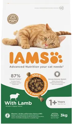 Iams Adult kattenvoer tarwevrij lam 3kg