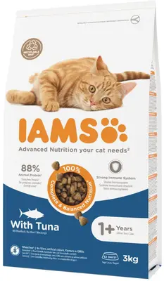 Iams Adult kattenvoer tarwevrij tonijn 3kg