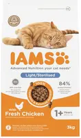 Iams Adult Light/sterilised tarwevrij kattenvoer kip 3kg kopen?