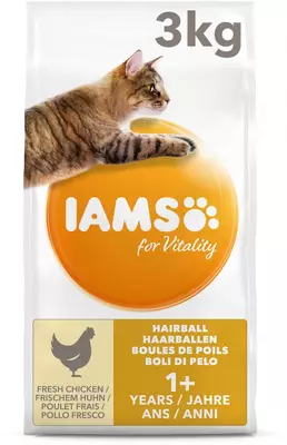iams cat adult hairball control chicken 3 kg