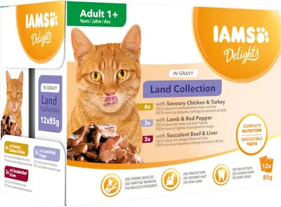 Iams Delights Adult Land Collection in saus multipack 12 x 85g - afbeelding 3