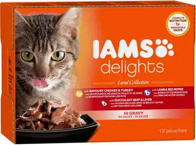 Iams Delights Adult Land Collection in saus multipack 12 x 85g