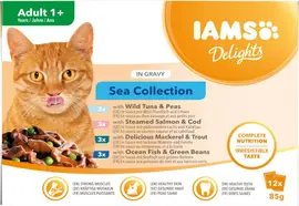 Iams Delights Adult Sea Collection in saus multipack 12 x 85g - afbeelding 1