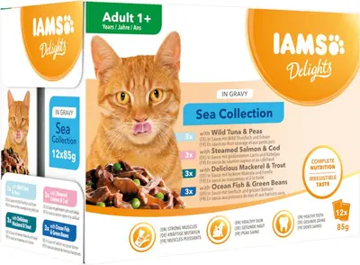 Iams Delights Adult Sea Collection in saus multipack 12 x 85g - afbeelding 3