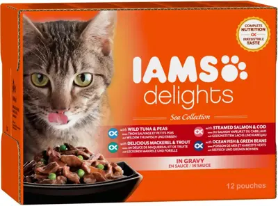 Iams Delights Adult Sea Collection in saus multipack 12 x 85g