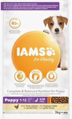 iams dog puppy/junior small/medium chicken 3 kg
