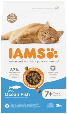 Iams Senior kattenvoer tarwevrij oceaanvis 3kg