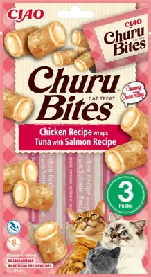Inaba Churu Bites kip, tonijn & zalm 30g