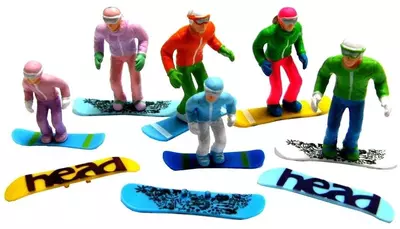 Jägerndorfer figuren staand snowboard - 6 stuks 1:32 - afbeelding 1