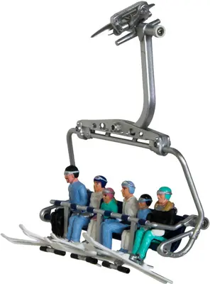 Jägerndorfer figuren zittend ski's - 6 stuks 1:32