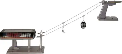 Jägerndorfer kabelbaan Luxe gondel+zetel zwart/grijs 1:32