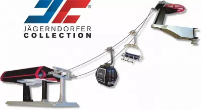 Jägerndorfer kabelbaan Luxe gondel+zetel zwart/rood 1:32 - afbeelding 2