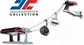 Jägerndorfer kabelbaan Luxe gondel+zetel zwart/rood 1:32 - afbeelding 2