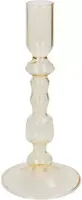 Kaarsenstandaard glas geel 9x9x19,5cm kopen?