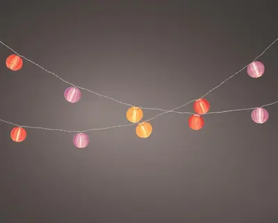 Kaemingk LED lichtslinger Ø7,5 cm x 270 cm kleuren/warm wit - afbeelding 1