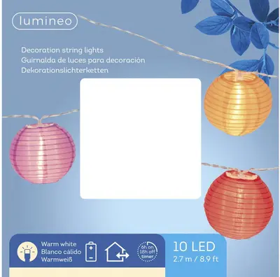 Kaemingk LED lichtslinger Ø7,5 cm x 270 cm kleuren/warm wit - afbeelding 3