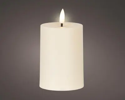 Kaemingk solar kaars plastic crème  Ø7 x 10 cm warm wit - afbeelding 1
