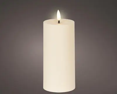 Kaemingk solar kaars plastic crème   Ø7 x 15 cm warm wit - afbeelding 1