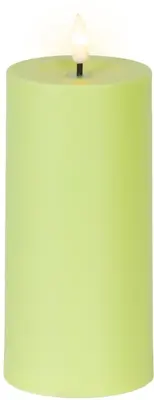 Kaemingk solar kaars plastic groen Ø7 x 15 cm warm wit - afbeelding 2