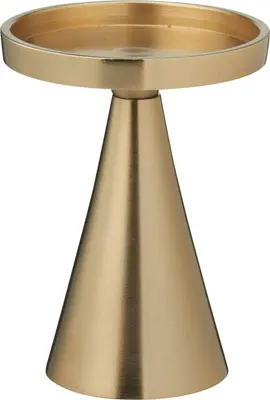 Kandelaar aluminium stompkaars 10x13cm goud