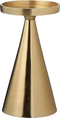 Kandelaar aluminium stompkaars 10x17cm goud
