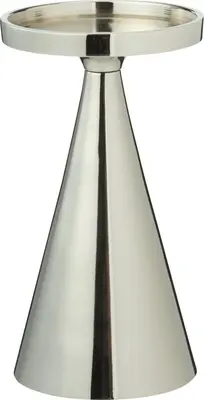 Kandelaar aluminium stompkaars 10x17cm zilver