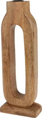Kandelaar hout ovaal 11.5x6x30cm naturel