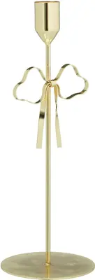 Kandelaar ijzer strik 9x25cm goud