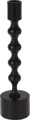 Kandelaar metaal rond 6.5x23.5cm zwart - afbeelding 2