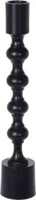 Kandelaar metaal rond 6.5x23.5cm zwart - afbeelding 1