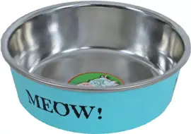 Katteneetbak RVS meow 11 cm, mint kopen?