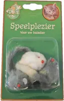 Kattenspeelgoed blister à 3 bontmuis grijs en wit, 5 cm kopen?