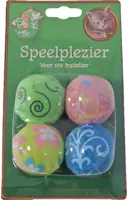 Kattenspeelgoed blister à 4 pluche rammelbal, pastel kopen?