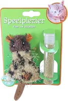 Kattenspeelgoed op kaart pluche muis bruin met catnip vulbaar, 16 cm. 
 kopen?