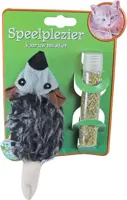 Kattenspeelgoed op kaart pluche rat met catnip vulbaar, 18 cm. 
 kopen?