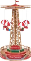 Kerst tafereel LED carrousel met geluid op batterijen Ø 24,5 x 45cm - afbeelding 1
