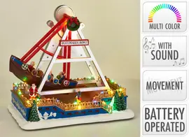 Kerst tafereel LED schommelboot 32cm - afbeelding 2