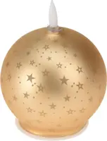 Kerstbal met LED kaars goud Ø 10cm - afbeelding 3